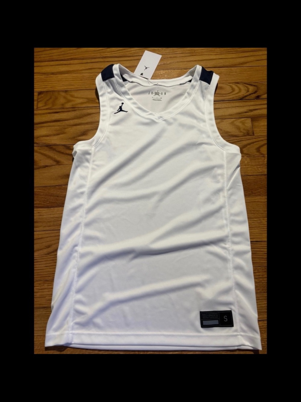 Nike Jordan Stock Overtime Basketball Jersey White/Blue men’s sz small new